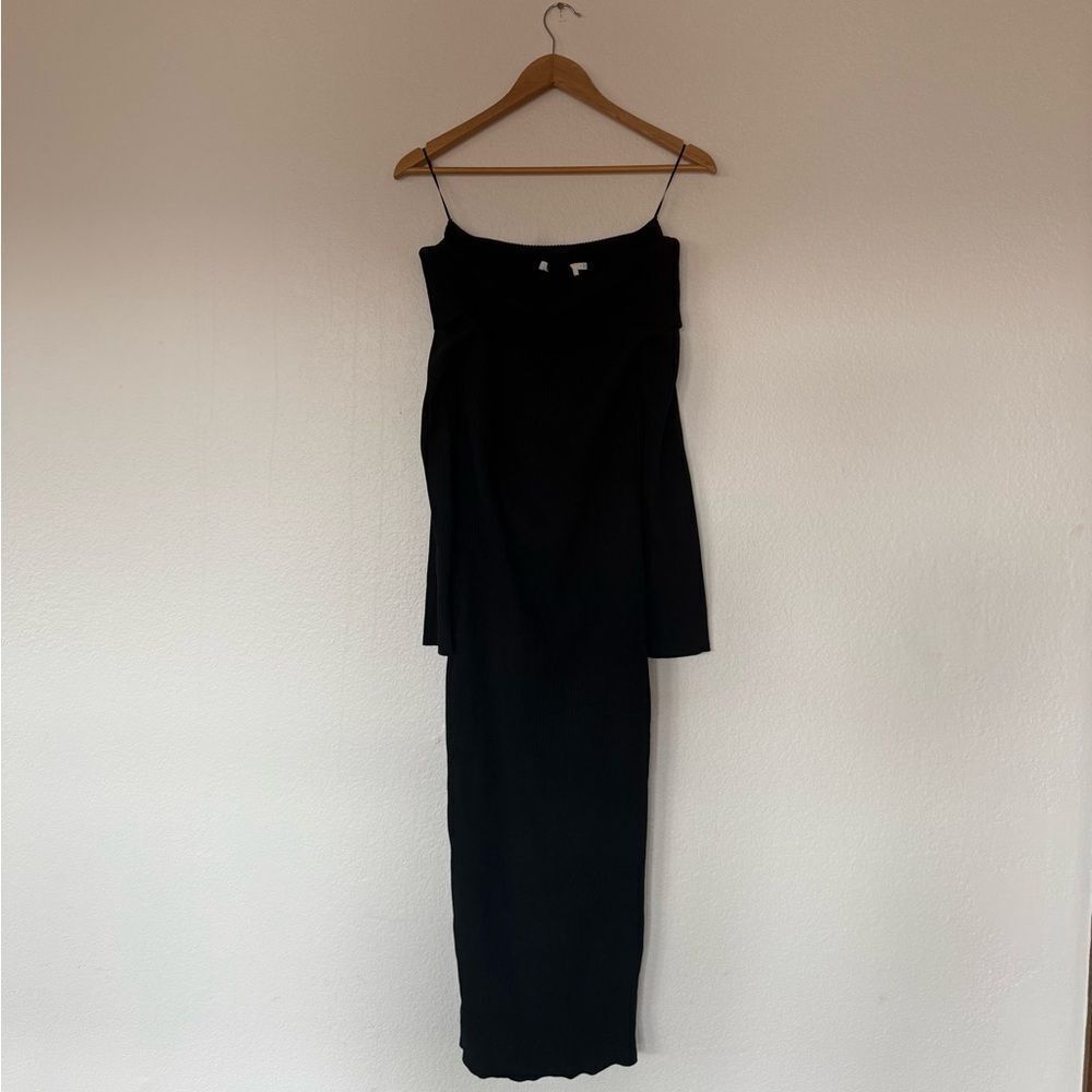Black off the shoulder maxi dress